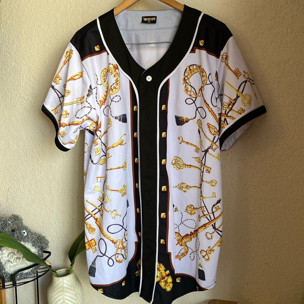 BOLD Gold chain & Gems  baseball jersey by Pizoff -